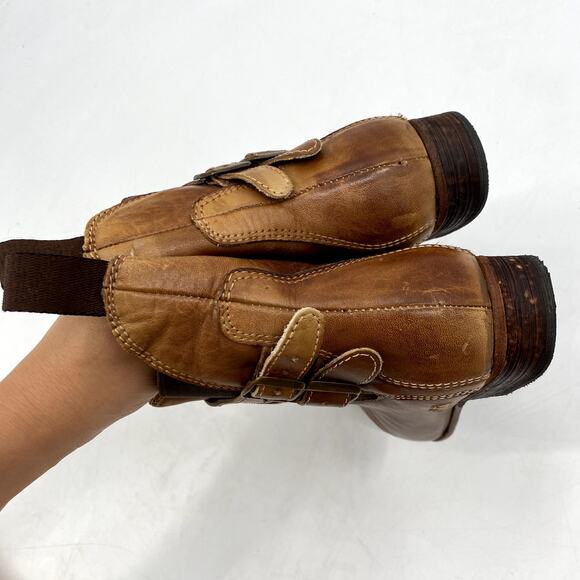 Bed Stu 7 Brown Leather Pointed Toe Booties - Picture 5 of 8